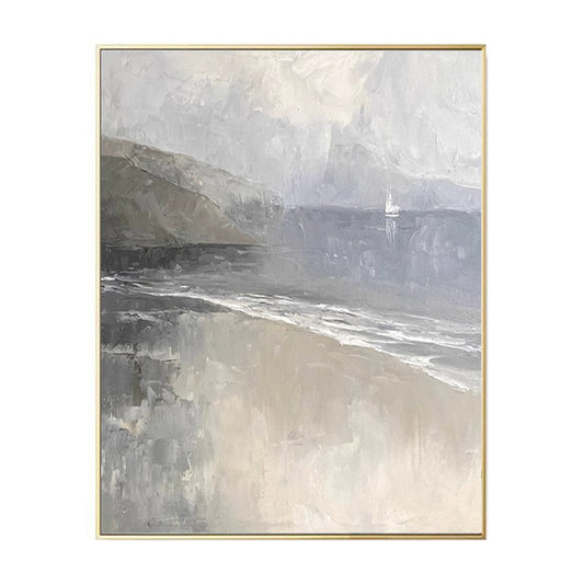 "Listening to the Sea" Hand-painted/Oil Painting/Alloy Frame/50x70cm