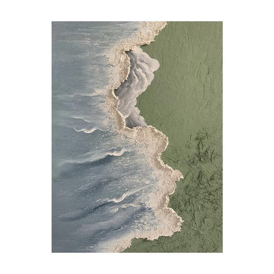 "Listening to the Sound of the Sea" Hand-painted/Oil Painting/Alloy Frame/70x100cm