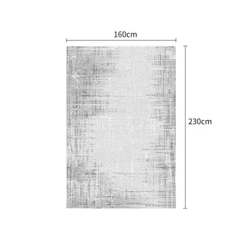 Gray Looped  Linen Non-Slip Rug