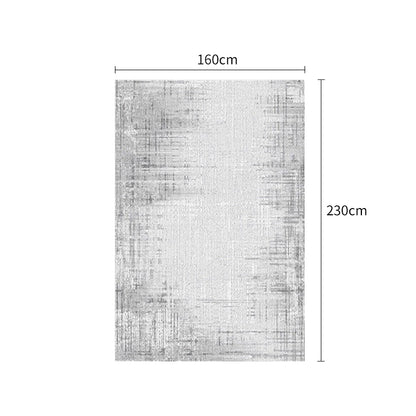 Gray Looped  Linen Non-Slip Rug