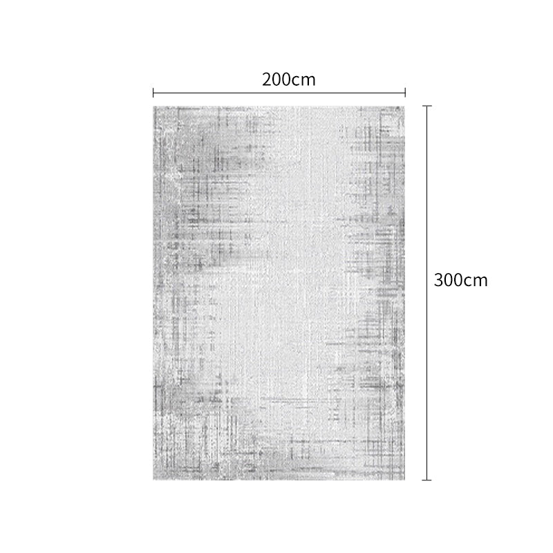 Gray Looped  Linen Non-Slip Rug