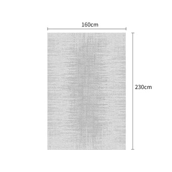 Gray Looped  Rug  With Linen Non-Slip