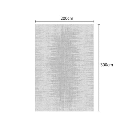 Gray Looped  Rug  With Linen Non-Slip