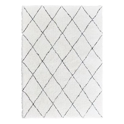 Black White/Plaid/Imitation Cashmere/Cotton Carpet