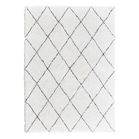 Black White/Plaid/Imitation Cashmere/Cotton Carpet