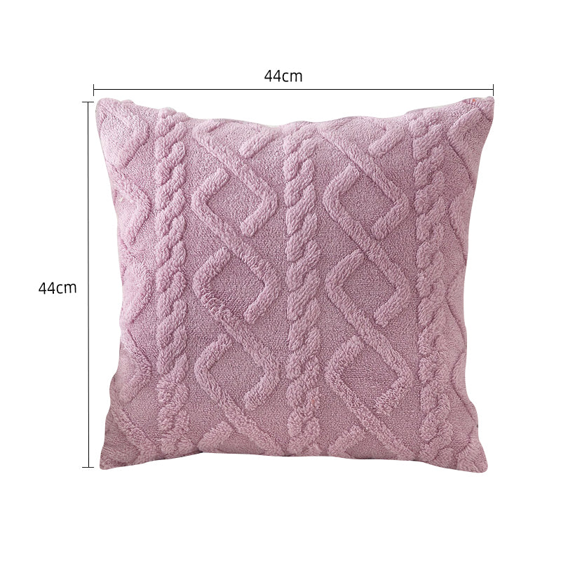 Purple Flannel Square Cushion
