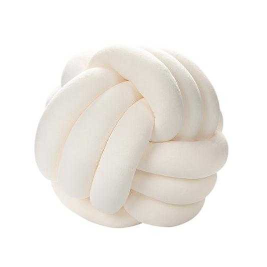 Cream Knot Ball Cushion