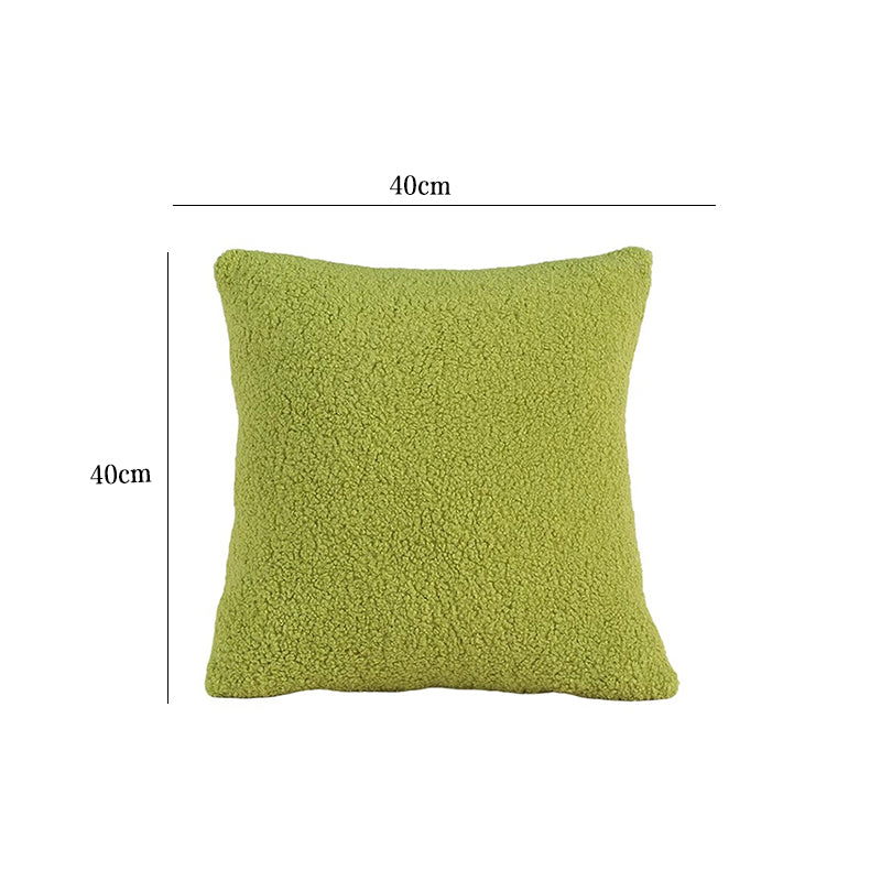 White/Pink/Green/Lamb Fleece/Square Cushion