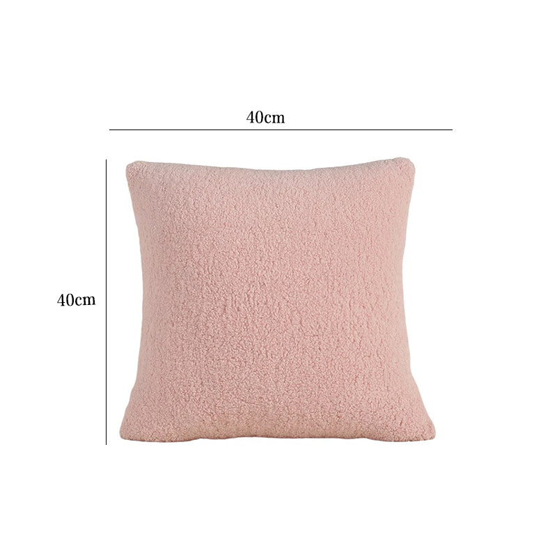 White/Pink/Green/Lamb Fleece/Square Cushion
