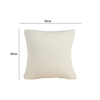 White/Pink/Green/Lamb Fleece/Square Cushion