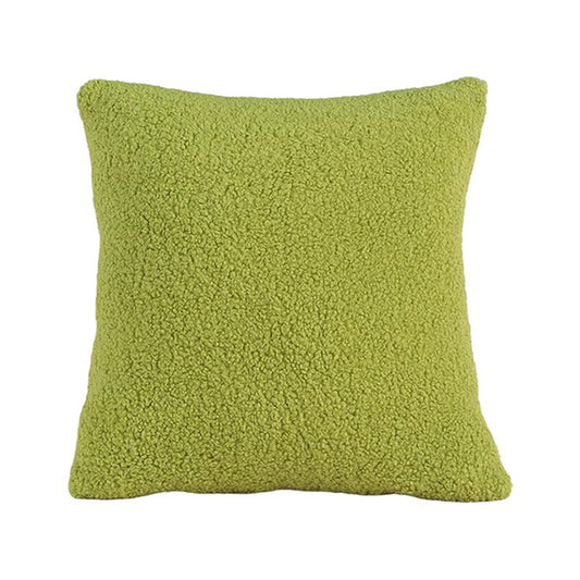 White/Pink/Green/Lamb Fleece/Square Cushion