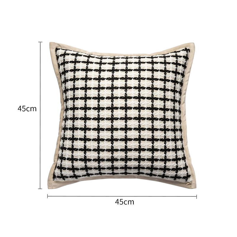 Pre Sale Black Tweed-Style Woven Square Throw Pillow