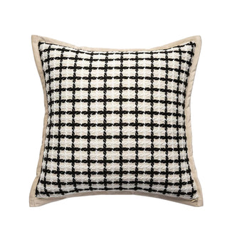 Pre Sale Black Tweed-Style Woven Square Throw Pillow