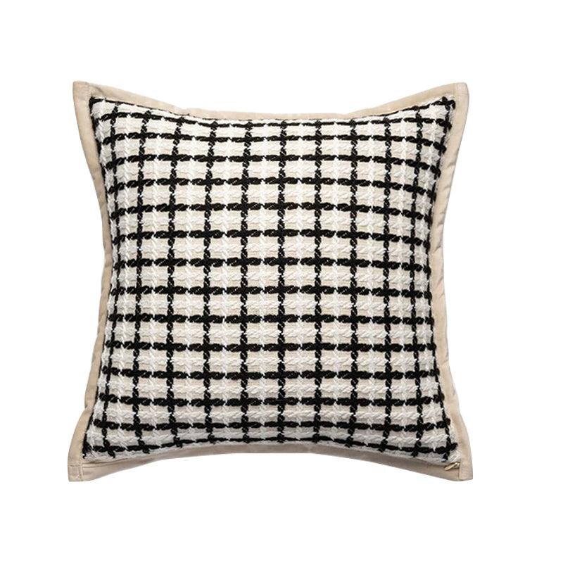 Pre Sale Black Tweed-Style Woven Square Throw Pillow