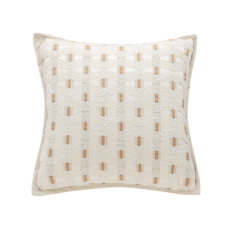 Pre Sale Off-white Chunky Woven Geometric Square Throw Pillow