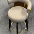 Milk Brown Swivel Bar Stool Faux Leather and Walnut Legs