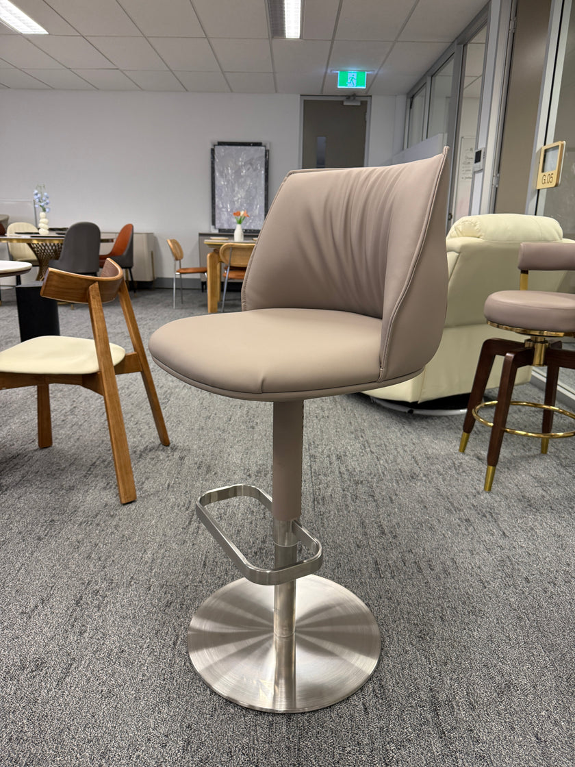 Adjustable Swivel Bar Stool in Aldous Style Orange/Coffee/Cream brown