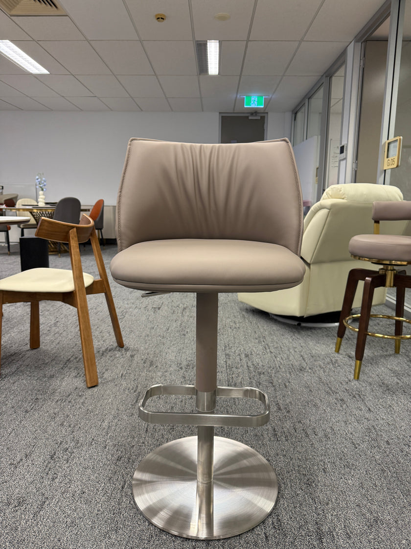 Adjustable Swivel Bar Stool in Aldous Style Orange/Coffee/Cream brown