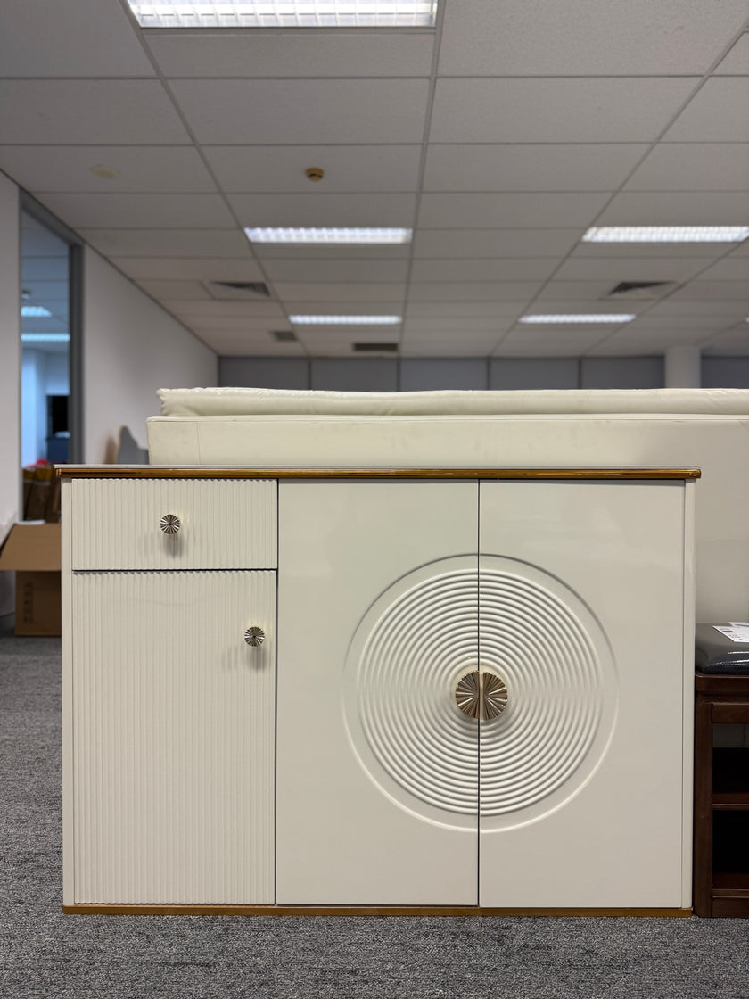 White Rock Panel Shoe Cabinet/Circular Door