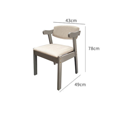 Grey/Solid Wood/Velvet Cushion/Cow Horn Chair