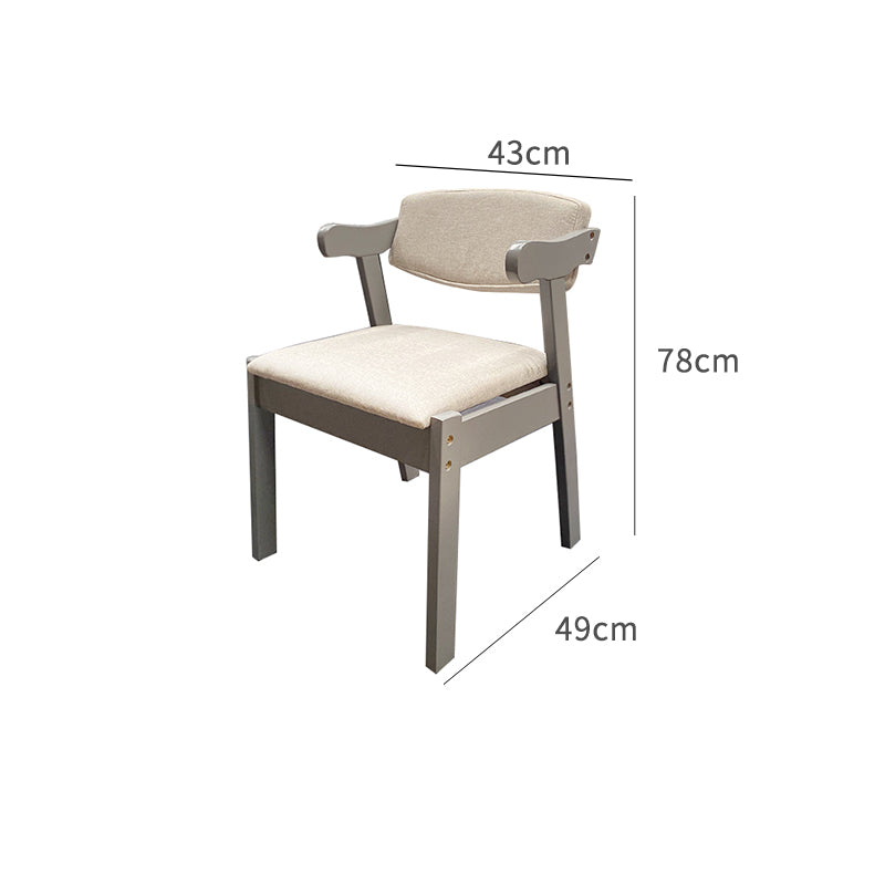 Grey/Solid Wood/Velvet Cushion/Cow Horn Chair