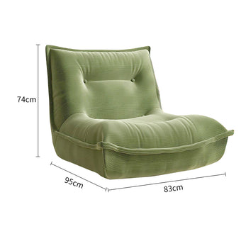 Green Corduroy Comfort Single Leisure Chair