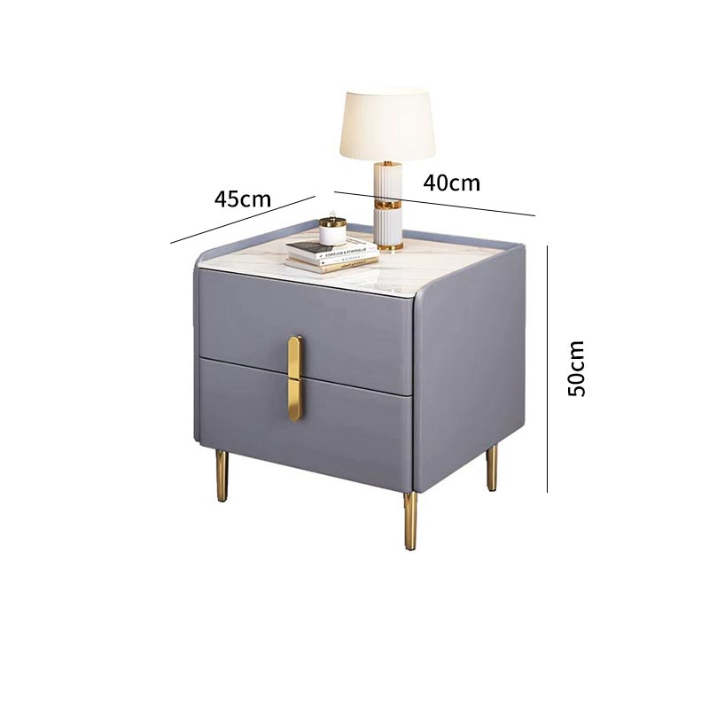 Blue Rock Board Bedside Table/Gray Cabinet