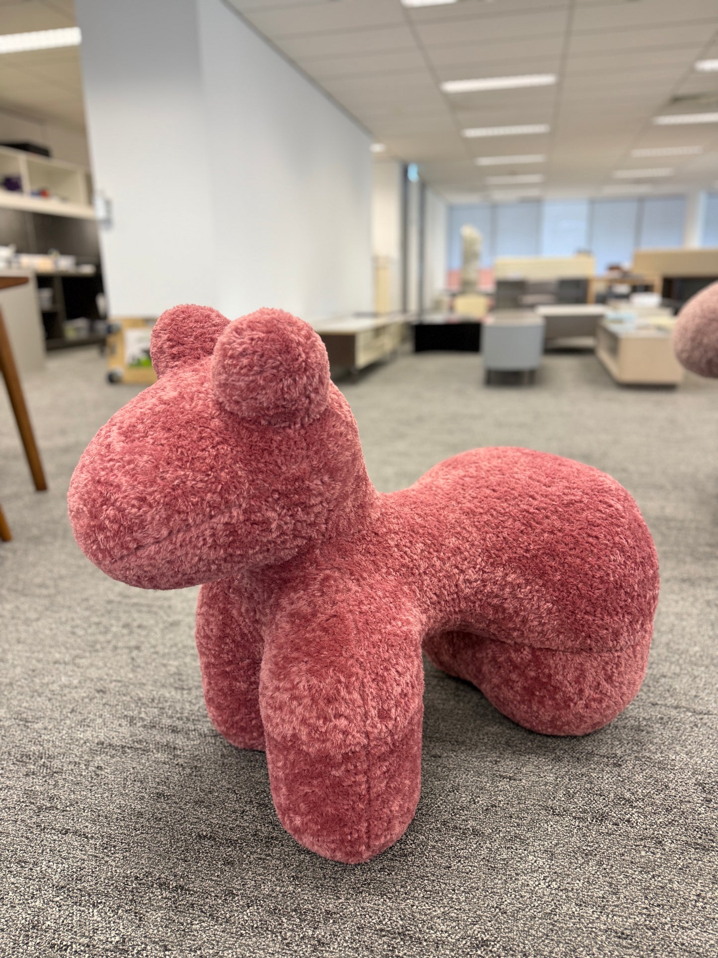 Horse-Shaped Ottoman Stool Lamb Fleece