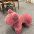 Horse-Shaped Ottoman Stool Lamb Fleece