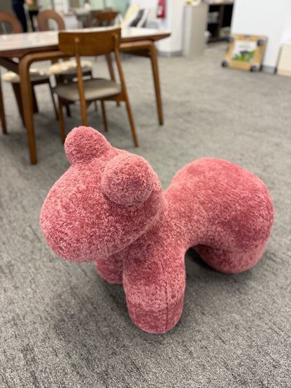 Horse-Shaped Ottoman Stool Lamb Fleece
