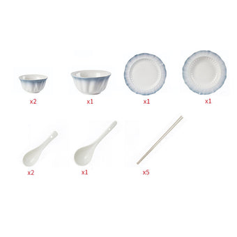 Blue and White Ombre 12-Piece Dinnerware Set