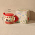Animal pattern mug with lid and spoon
