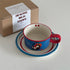 Cartoon Cat Blue and Red Decorative Cup and Saucer Set