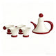 Color-block tea set with 1 teapot and 2 cups