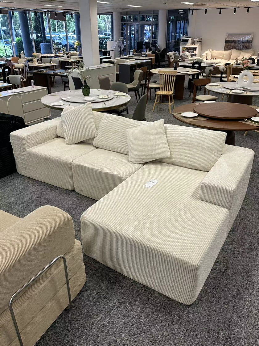 Pre Sale Modular Off-White L-Shaped Chaise Compression Sofa