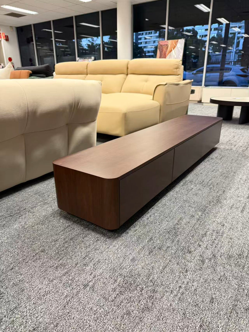 Walnut Grain TV Console with Storage Drawers