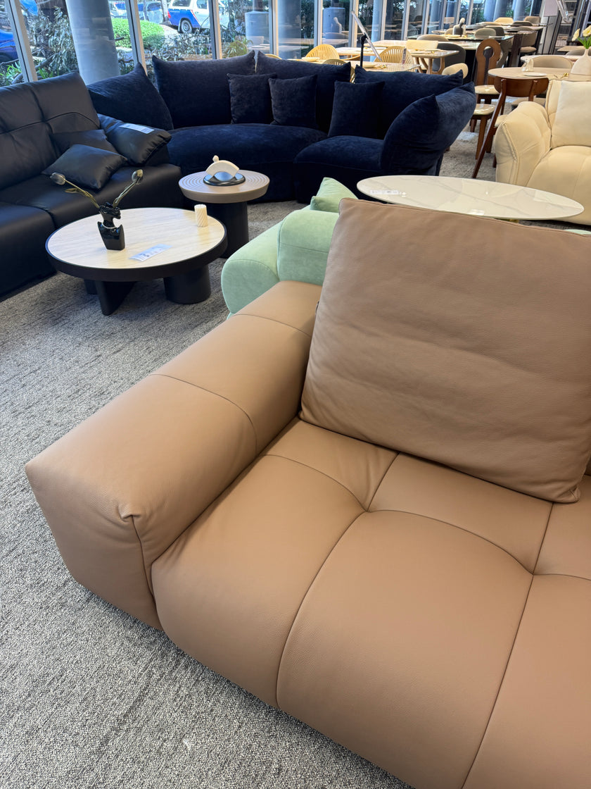 Pre Sale Genuine Leather Pixel-Style Sofa Brown