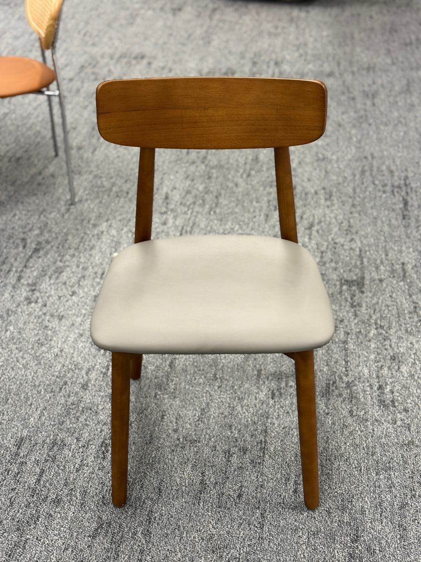 Walnut Gray PU Cushion Dining Chair