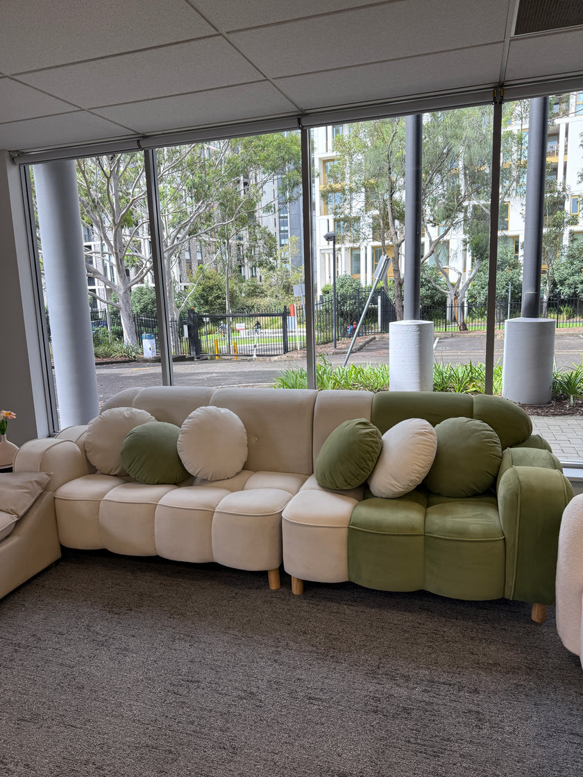 Baby Plush Sofa/White Green/Color Matching/Lace Design/290