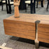 Walnut Grain TV Console with Drawers & Brushed Black Titanium Accents