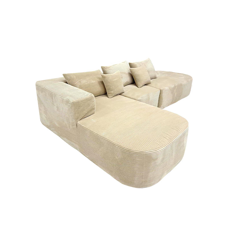 L-Shaped Corduroy Compression Fabric Sofa