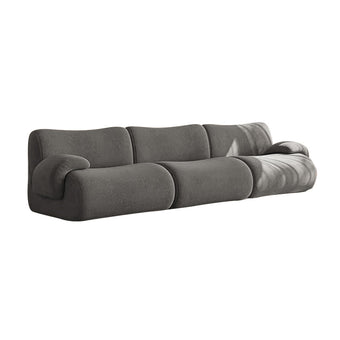 Pre Sale Bamboo-Jacquard Plush Two-Armed Three-Seater Compression Sofa