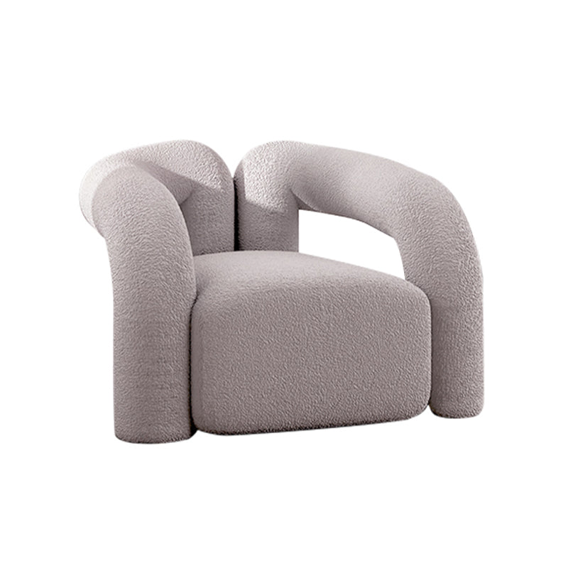 Soft Curved Lounge Chair - Lamb Plush Fabric