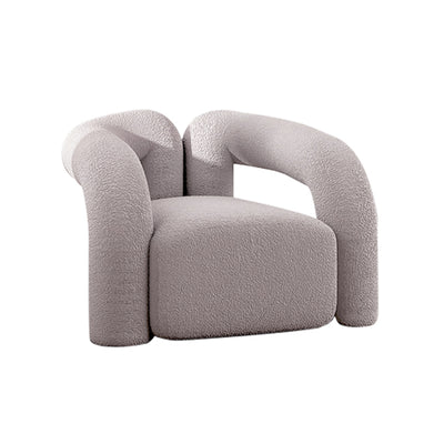 Soft Curved Lounge Chair - Lamb Plush Fabric