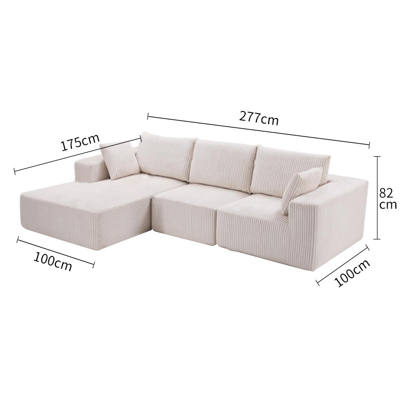 Pre Sale Modular Off-White L-Shaped Chaise Compression Sofa