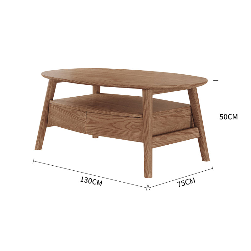 Pre Sale Walnut-colored ash wood oval tea table