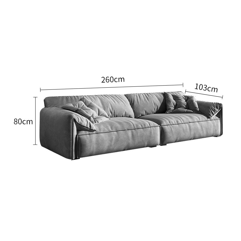 Light Beige Suede Fabric Elephant Ear Sofa