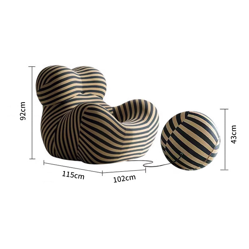 Stripe Shaped/Cotton/Lounge Chair/Large