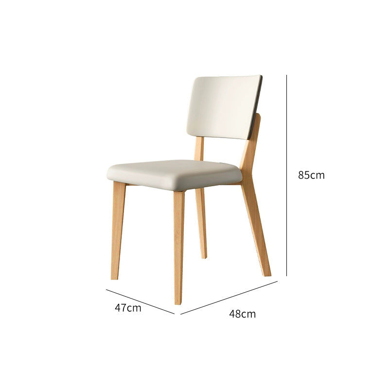 Light Wood Beige PU Cushion Apple Chair