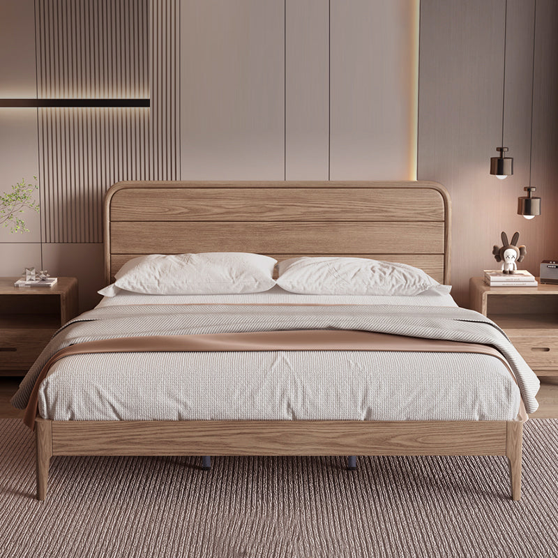 Walnut Round-Cornered Ash Wood Bed